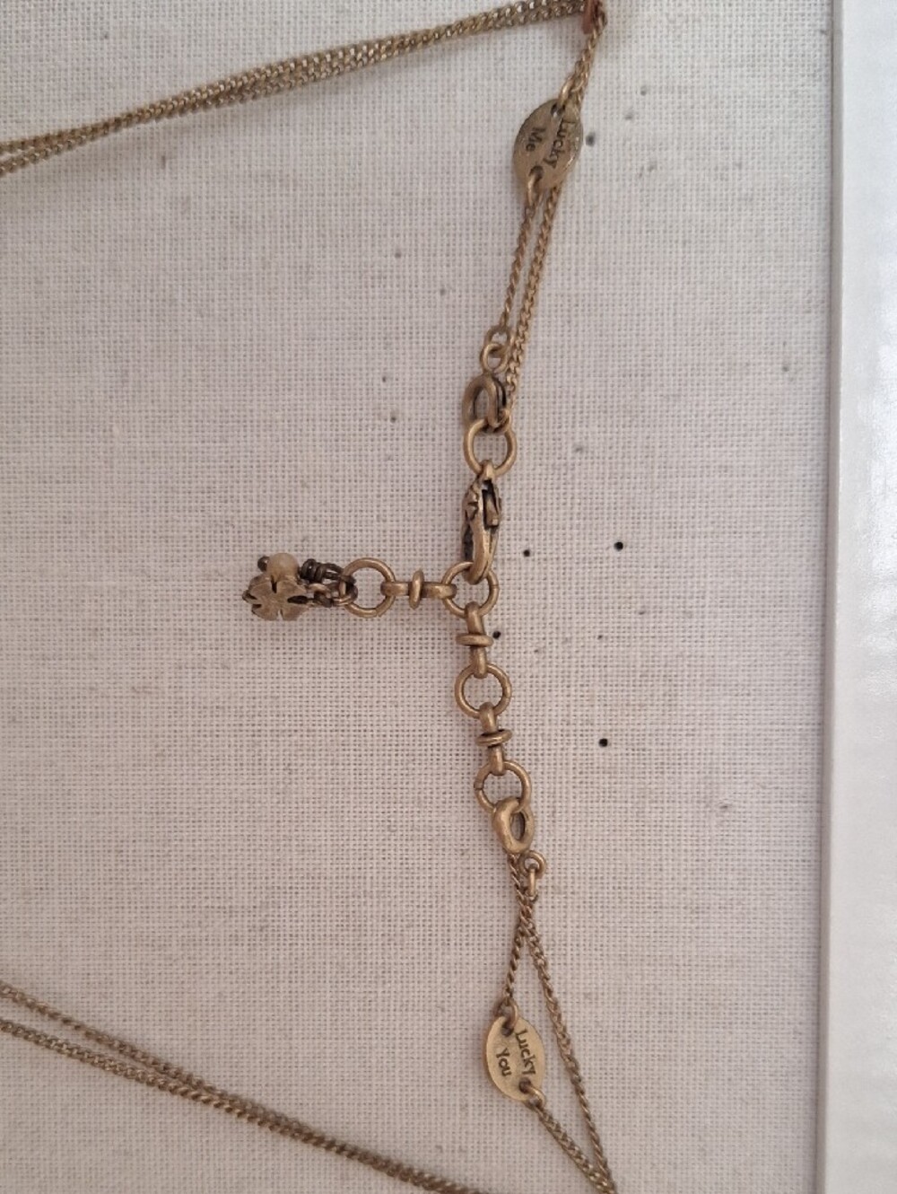 Betsey Johnson Gold Layered Necklace with Green Feather and Bird Charms - Picture 2 of 3